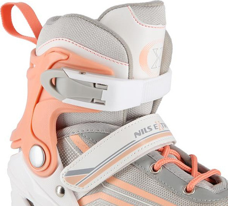 2w1 Łyżworolki z wymienną płozą hokejową Nils Extreme NH18190 biało-różowy rozmiar L (39-43)
