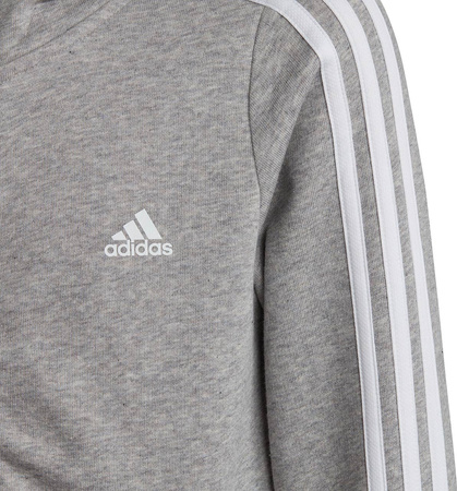 Bluza dla dzieci adidas Essentials 3-Stripes Full-Zip Hoodie szara IC3635