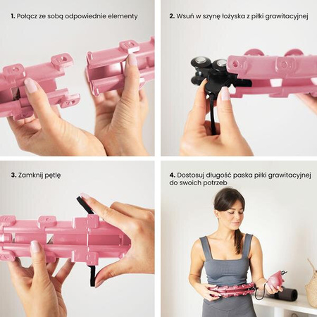 Hula hop z wypustkami i obciążnikiem HMS hhw01 różowe