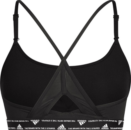 Stanik sportowy adidas Aeroreact Training Light-Support 3-Stripes Bra czarny HC7862