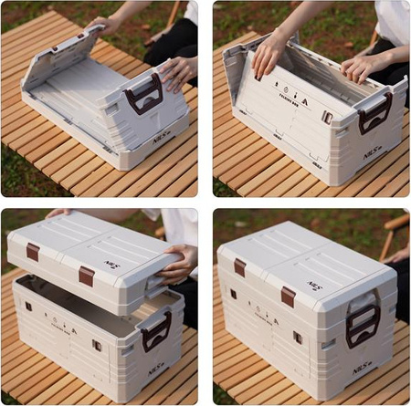 Składana skrzynia kempingowa turystyczna z pokrywą 50l Nils camp NCB4003