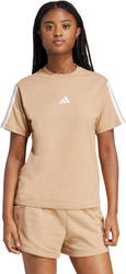 Koszulka damska adidas Essentials 3-Stripes Cotton beżowa JV7359