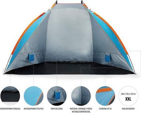 Namiot plażowy Nils Camp NC8030 niebieski 260x120x120cm