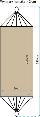Hamak ogrodowy 2 osobowy xxl 250x150cm niebieski