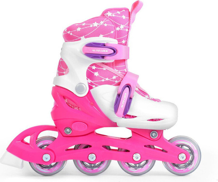 Zestaw wrotki rolki 2w1 wrotko-rolki kask ochraniacze plecak świecące koła LED Combo