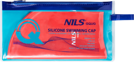Czepek silikonowy Nils aqua nqc jednokolorowy rd01 czerwony