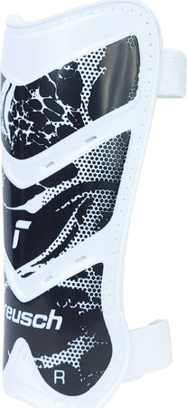 Ochraniacze piłkarskie na golenie piszczele nagolenniki Reusch Shinguard Attrakt Lite biało-czarne 5377045 7701