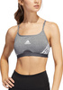 Stanik damski adidas Aeroreact Training Light-Support 3-Stripes Bra ciemnoszary HC7870