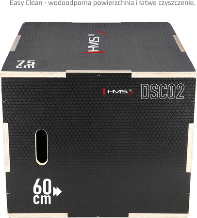 Skrzynia treningowa pylometryczna do ćwiczeń crossfit wzmocniona HMS DSC02 750x600x500mm