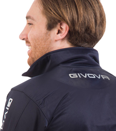 Dres treningowy piłkarski komplet bluza spodnie Givova Tuta Visa Triacetato granatowo-biały TR018 0403