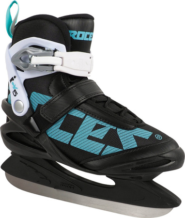Łyżwy damskie Roces ICY 5 czarno-biało-błękitne 450737 001