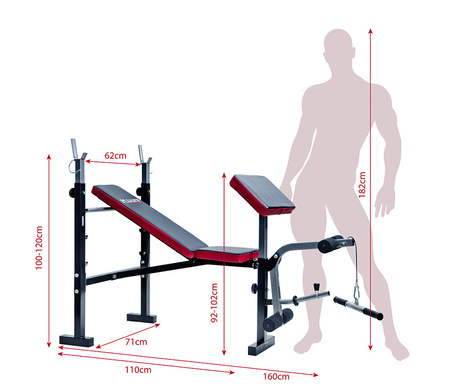 Ławka wielofunkcyjna domowa siłownia Pliant HOB380 ver 2