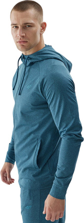 Bluza męska 4F M404 morska zieleń melanż 4FWAW24TFSWM404 46M