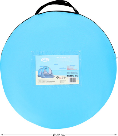 Namiot plażowy samorozkładający niebieski podłoga Nils camp nc3142 big