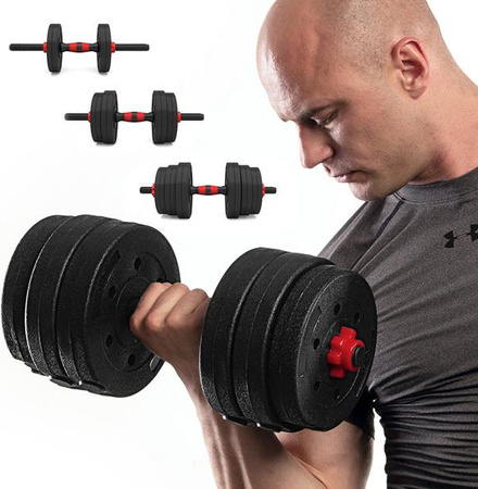 Sztanga gryf z obciążeniem sztangielki / hantle kompozyt HMS SGP20 20 kg