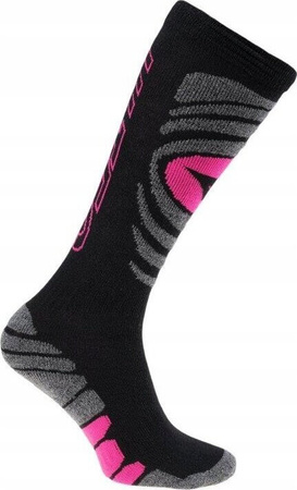 Skarpety narciarskie Hi-Tec Galache dzięciece czarno-różowe 36-38