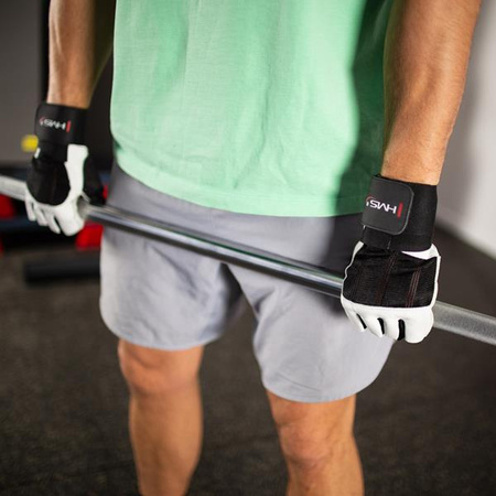 Rękawiczki kulturystyczne na siłownię HMS rst04 biało-czarne rozmiar XXL