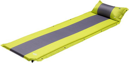 Mata samopompująca kempingowa turystyczna z poduszką Nils Camp NC4349 zielono-szara 193x58x3 cm