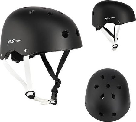 Kask rowerowy na rolki deskorolkę hulajnogę Nils Extreme MTW001 czarny rozmiar M 55-58 cm