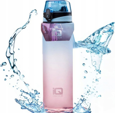 Bidon butelka na wode ze słomką z uchwytem IQ Vie 720ml niebieski
