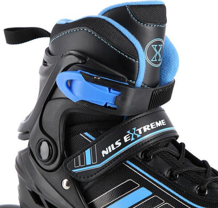 Łyżworolki z wym. pł. hokejową Nils Extreme nh18191 2w1 czarno-niebieski rozm.l(39-43)