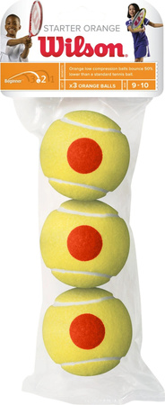 Piłki do tenisa ziemnego Wilson Starter Tour Orange 3 sztuki żółte WRT137300
