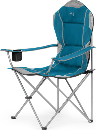 Krzesło fotel turystyczny składany Nils Camp NC3080 turkusowy 95x110x50cm