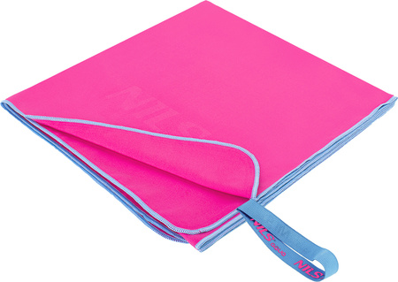 Ręcznik z mikrofibry szybkoschnący Nils Aqua NAR11 różowy 70x140 cm