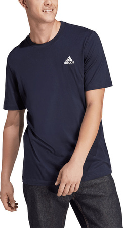 Koszulka męska adidas Essentials Jersey Embroidered Small Logo granatowa HY3404