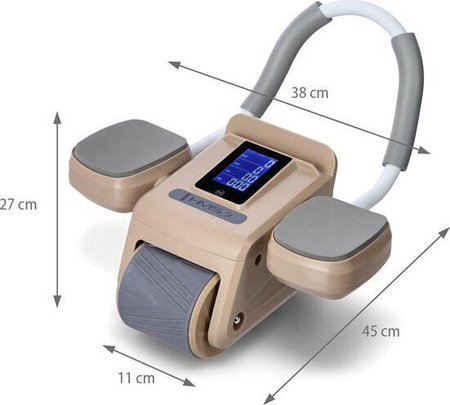 Automatyczne koło do ćwiczeń mięśni brzucha z podparciem kółko ABS KA08 brązowe