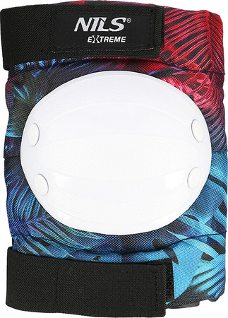 Zestaw ochraniaczy na kolana łokcie nadgarstki dla młodzieży na rolki deskorolkę hulajnogę Nils Extreme H734 białe rozmiar L