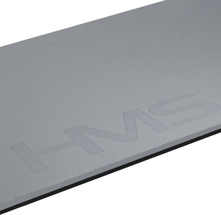 Mata do ćwiczeń fitness z otworami HMS premium MFK03 180x60x1,5 cm szaro-czarna