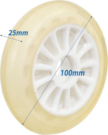 Kółko do hulajnogi pu 100mm białe