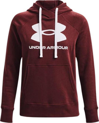 Bluza damska Under Armour Rival Fleece Logo Hoodie bordowa 1356318 690