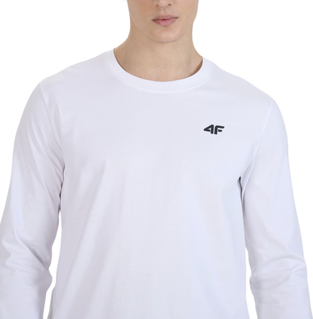 Koszulka męska 4F Longsleeve M432 biała 4FWMM00TLONM432 10S