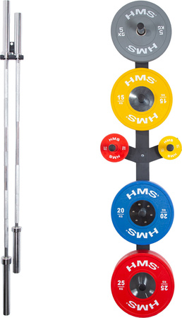 ZESTAW WIESZAKÓW ŚCIENNYCH STR28 UCHWYT NA GRYFY STR29 STOJAK NA OBCIĄŻENIA HMS