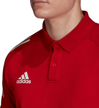 Koszulka męska adidas Condivo 20 Polo czerwono-biała ED9235