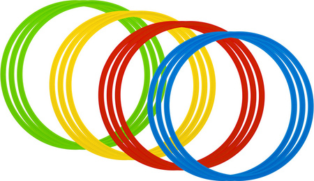 Obręcze treningowe SMJ Sport KT12-45RGBY 45cm 12 sztuk