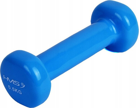 Ciężarek żeliwny hantla do ćwiczeń fitness pokryty winylem HMS 17023 0.5 kg