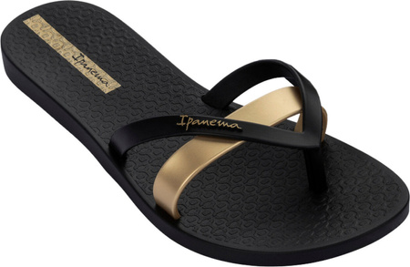 Klapki japonki damskie Ipanema Kirei Fem czarno-złote 81805-AT156
