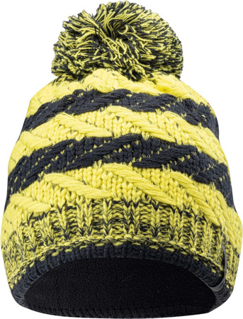 Czapka zimowa unisex Iguana Kagu limonkowo-szara z polarem