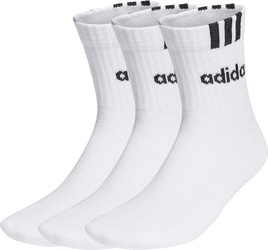 Skarpety adidas 3-Stripes Linear Half-Crew Cushioned 3P białe HT3437