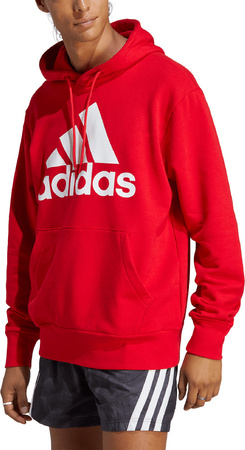 Bluza męska adidas Essentials French Terry Big Logo Hoodie czerwona IC9365