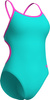 Damski Strój Kąpielowy Women's Swimsuit Lace Back Solid  dress blues rozmiar 40