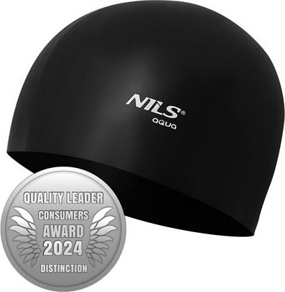 Czepek silikonowy Nils aqua nqc jednokolorowy bk01 czarny