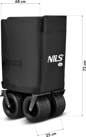 Wózek turystyczny transportowy plażowy XXL do 100kg Nils Camp NC2604 czarny 180 l