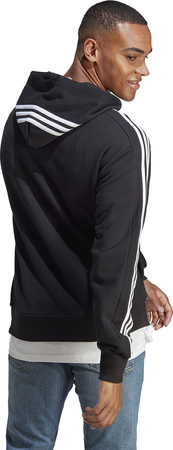 Bluza męska adidas Essentials French Terry 3-Stripes Hoodie czarna IC0435