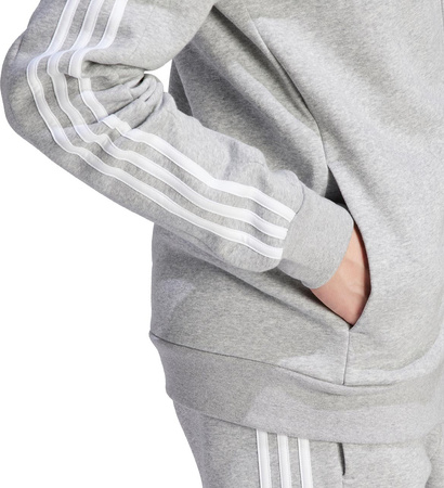Bluza męska adidas Essentials Fleece 3-Stripes Full-Zip szara IJ6479