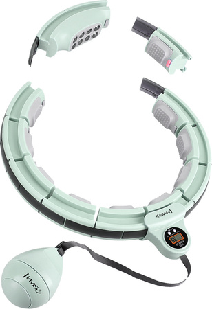 Koło hula hop zieloine z magnesami i obciążnikiem licznik HMS HHM13