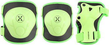 Zestaw ochraniaczy kolana łokcie nadgarstki na rolki deskorolkę hulajnogę Nils Extreme H704 zielony rozmiar L